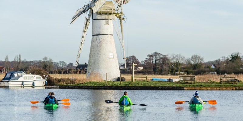 Mill by Kayak | Trips to Thurne Mill by Kayak from the Wind Energy Museum
